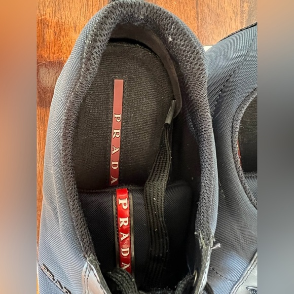 PRADA Nylon Matchrace Sneakers Navy Blue and White.  Size 9.5 - Picture 7 of 14